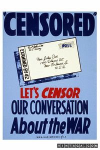 an old poster with the message censored