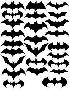 the silhouettes of batman's bats are shown in black and white, as well as