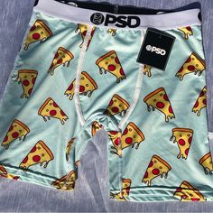 New With Tag Psd Pizza Drip Casual Graphic Print Boxer Briefs, Summer Multi-pack Blue Boxer Briefs, Casual Sports Boxer Briefs With Graphic Print, Summer Streetwear Letter Print Boxer Briefs, Casual Multicolor Boxer Briefs With Letter Print, Casual Multicolor Boxer Briefs With Graphic Print, Casual Multicolor Letter Print Boxer Briefs, Summer Blue Bottoms Multi-pack, Blue Multi-pack Bottoms For Summer