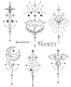 an image of different tattoo designs