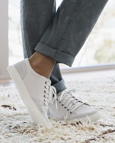 Discover the perfect sneaker for your casual style. Our 100% leather shoes will add an unexpected tailored touch to your Spring look | Banana Republic Gray Suede Sneakers With Contrast Sole, White Suede Sneakers With Removable Insole, Gray Leather Athleisure Sneakers, Sporty Suede Lace-up Walking Shoes, Suede Lace-up Walking Shoes With Removable Insole, Sporty Suede Walking Shoes With Textured Sole, Gray Leather Sneakers With Ortholite Insole, Sporty Suede Walking Shoes With Rubber Sole, White Sole Suede Lace-up Walking Shoes