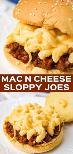 mac n cheese sloppy joes on a bun