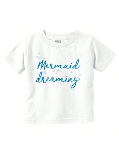 Mermaid Dreams Water Babies Beach Day Youth T Shirt Tee Girls Brisco Brands White   Short Sleeve  Graphic,Letter,Slogan Tee Medium Stretch  Baby Girls Clothing, size features are:Bust: ,Length: ,Sleeve Length: Dream Water, Mermaid Dreams, Slogan Tee, Beach Baby, White Short, Girls Clothing, Beach Day