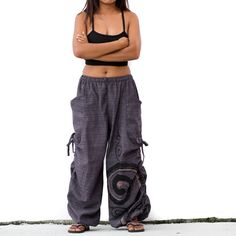 "Handmade in Thailand 100% Cotton Unisex harem pants for men and women Elastic waistband and drawstring allows the pants to fit most sizes. Great for every occasion - as belly dance pants, for yoga, for festivals, parties or casual street wear. Measurements: Best for US 4-12 / S-L Waist: 26\" to 39\" Hips: up to 45\" Total length: 39\" 🐱Clothing with a Purpose - We donate 10% of each order to help Thailand's street cats." Belly Dance Pants, Boho Yoga Pants, Taurus Rising, Men Boho, Neat Clothes, Cotton Harem Pants, Tap Dancing, Boho Yoga, Casual Street Wear