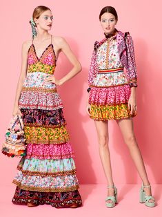 KATHY FLORAL MINI DRESS | Alice + Olivia Multicolor Tiered Dress With Ruffles, Spring Multicolor Tiered Dress, Multicolor Tiered Dress For Spring, Multicolor Tiered Dress With Ruffled Skirt, Bohemian Tiered Dress With Ruffles For Garden Party, Spring Multicolor Dress With Ruffled Skirt, Bohemian Tiered Dress With Ruffle Hem For Spring, Bohemian Ruffle Dress For Spring, Bohemian Tiered Maxi Dress With Ruffles