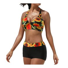 Twist Knot, Tankini Set, Tankini, Push Up, Pom Pom, Twist, China, Orange, Clothes