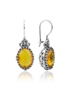 Filigree Art Citrine Gemstone Heart Detailed Women Silver Oval Drop Earrings - Filigranist Jewelry Classic Citrine Earrings, Elegant Oval Citrine Earrings, Oval Citrine Gemstone Earrings, Heart Gemstone, Sterling Silver Filigree, Citrine Gemstone, Pearl Gemstone, Aquamarine Gemstone, Ruby Gemstone