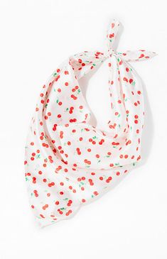 Brighten up your outfit with the Cherry Head Scarf from PacSun. Featuring a woven fabric adorned with a playful cherry print, this scarf is easy to tie around your head or neck, adding a fun pop to any look.Woven fabricCherry printAdjustable tieSquare-shapedOne size fits most PacSun Womens Cherry Head Scarf - Red Summer Vacation Bandana, Chic Summer Beach Headscarf, Adjustable Scarf Bandana For Spring, Spring Floral Print Casual Bandana, Chic Scarves For Spring Vacation, Chic Spring Vacation Scarves, Casual Spring Floral Print Bandana, Floral Print Bandana For Summer, Retro Adjustable Bandana For Summer