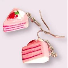 Free With Any Full Price Item! Just Throw Them In The Bundle Together :) X237 J Mer Dp Am Cake Earrings, Artsy Chic, Cake Strawberry, Sweet Birthday, Chic Earrings, Accessories Jewelry Earrings, Women Accessories Jewelry, Women's Accessories, Pop Art