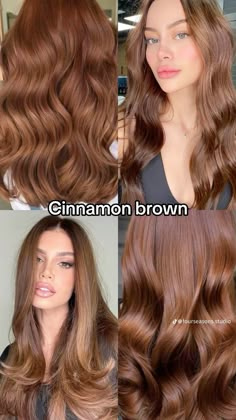 Hair Color For Warm Skin Tones, Cinnamon Brown Hair, Cinnamon Hair Colors, Cinnamon Hair, Brown Hair Looks, Brown Hair Inspo, Ginger Hair Color, Caramel Hair, Hair Color Auburn