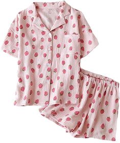 Cute Pjamamas, Pjamamas Aesthetic, Pjamamas Outfit, Cute Pyjama Sets, Strawberry Pajamas, Pajamas Kawaii, Pyjamas Cute, Cute Pijamas, Pajamas Outfit