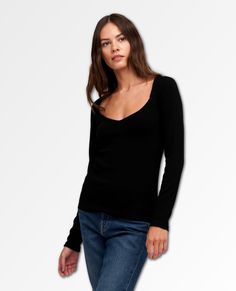 Peppa is crafted from our softest stretch rib, this long sleeve has a perfect weight for chilly mornings or layered for a beautiful date night look. Long sleeves Open neck Soft stretch rib Fit: Slim fit True to size Materials/Care: Made in USA 87% viscose, 13% elastane Machine wash cold Chic Long Sleeve Tops With Ribbed Neckline, Winter Long Sleeve Top With Ribbed Neckline, Chic Ribbed Long Sleeve Tops, Stretch Ribbed Long Sleeve Top For Layering, Trendy Long Sleeve Tops With Ribbed Neckline, Trendy Long Sleeve Top With Ribbed Neckline, Winter Layering Long Sleeve Top With Ribbed Neckline, Chic Long Sleeve Ribbed Top, Trendy Ribbed Long Sleeve Top For Layering