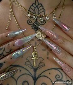 Mermaid Nails Long, Siren Core Nails, Mermaid Nails Acrylic, Mermaid Acrylic Nails, Siren Nails, Edgy Nails, Mermaid Nails, Classy Acrylic Nails, Gem Nails