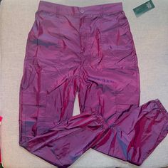 Brand New! Never Worn Before. Purchased From Target. High Waist Purple Cargo Pants For Spring, Purple Nylon Bottoms For Summer, High Waist Purple Pants With Pockets, Trendy Purple Pants With Elastic Waistband, Purple Bottoms With Elastic Waistband For Streetwear, Summer Purple Nylon Bottoms, Purple High Waist Pants With Pockets, Trendy Spring Purple Cargo Pants, Casual High Waist Purple Cargo Pants