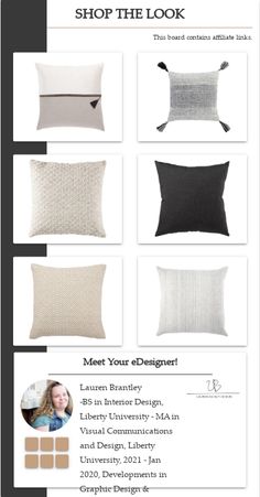 the front page of an advertisement for pillows