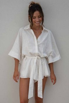 Summer Playsuit, Denim Sweater, Comfy Chic, Turndown Collar, Formal Evening Dresses, Dress Romper, Hottest Trends, Playsuit, Jeans Dress