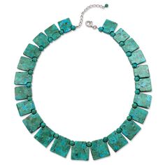 The Aztecs were famous for their use of Turquoise especially when used in mosaic jewelry. Our geometric necklace is 17" long with a 2" solid sterling silver extender and is inspired by the amazing shapes found in the architecture of these ancient people. The matching stretch bracelet is right on trend and is perfect when layered with other smaller pieces. Aztec Jewelry, The Aztecs, Cool Jewelry, Mosaic Jewelry, Glitter Jewelry, Jewelry Design Drawing, Magical Jewelry, Clay Jewelry Diy, Ancient Jewelry