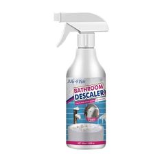 a bottle of bathroom descaler on a white background