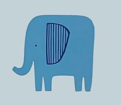 an elephant with stripes on it's trunk is standing in front of a gray background