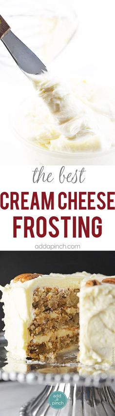 the best cream cheese frosting recipe for cakes and desserts is made with only three ingredients