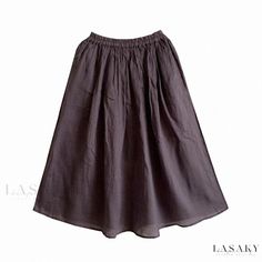 Lasaky - Elegant Linen Blend Midi Skirt with Inner Lining Linen Midi Skirt, Purple L, Elegant Drapes, Black Pencil Skirt, Linen Skirt, Types Of Skirts, A Line Skirt, Skirt Length, A Line Skirts