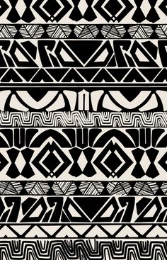 an abstract black and white pattern with geometric shapes on it's sides, in the middle