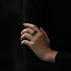 Dark Armor women's ring, all black studded ring. Ladies Silver Rings, Classic Star Wars, Black Rhodium, Online Jewelry Store, Online Jewelry, Women Rings, Silver Rings, Fine Jewelry, Ring