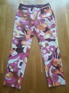 Cotton trousers with a beautiful print with a low waist Size s-m Trendy Floral Print Pants, Trendy Floral Print Straight Pants, Trendy Straight Pants With Floral Print, Stretch Cotton Printed Pants, Stretch Cotton Pants With Print, Multicolor Printed Straight Leg Pants, Multicolor Graphic Print Pants For Spring, Retro Printed Pants For Spring, Retro Printed Spring Pants