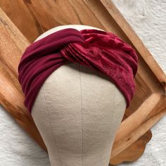 Gorgeous Burgundy Maroon Stretch Velvet And Bamboo/Organic Cotton Lycra Jersey Twist Knot Turban Headband. Super Luxe High Quality. Brand New Never Worn. Handmade Did Not Come With Tags. Similar To I’m With The Band. Tagged Free People For Exposure. Made In Usa One Size Adjustable Red Bohemian Turban, Red One-size Headband Headscarf, Red One-size Headscarf In Headband Shape, Jersey Turban, Knot Turban Headband, Free People Accessories, Turban Headband, Boho Headband, Twist Knot