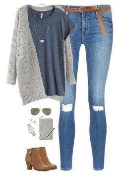 Distressed Pants, Spring Outfits Women, Ripped Jeans, Casual Outfit