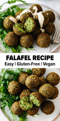 falafel recipe on a white plate with a fork