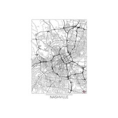 the nashville map in black and white