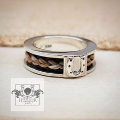 PLEASE READ ENTIRE LISTING BEFORE PLACING YOUR ORDER AND SEND ME A MESSAGE WITH ANY QUESTIONS. Beautiful, custom solid sterling silver horsehair ring handmade from your horse's hair or my stock hair. Available in a variety of sterling silver or 14k gold centerpiece options. PLEASE NOTE: I don't keep the gold in stock, so please check with me to get a quote for a current gold price and I can add your piece to my next supply order :)  8mm width, so perfect size for larger fingers or a chunkier loo Horse Hair Ring, Horse Hair Ideas Memorial, Gold Centerpiece, Gold Centerpieces, Memorial Ring, Silver Horse, Hair Rings, Ring Fit, Gold Price