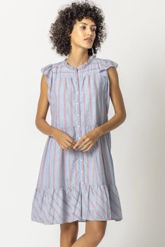 Button Down Peplum Dress Feminine Details, Summer Picnic