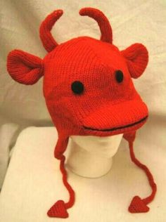 Weird Hats, Monster Hat, Ski Cap, Red Devil, Hat Knit, Quality Hats, Pretty Outfits, Knitted Hats, Accessories Hats