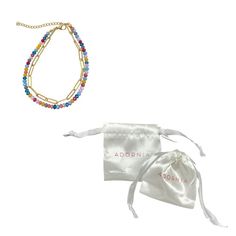 Accent your look with the colorful style of this Adornia double-strand bracelet.Click on this JEWELRY & WATCHES GUIDE to learn about fit, styles, materials and more! Clasp: lobster claw Nickel free Metal: brass Length: 9 in. Packaging: pouch Plating: 14k gold Finish: polished Size: One Size. Color: Multicolor. Gender: female. Age Group: adult. Multicolor Multi-strand Jewelry For Gifts, Multicolor Multi-strand Jewelry Gift, Multicolor Beaded Chain Bracelet, Multicolor Multi-strand Beaded Bracelets, Dainty Multicolor Bracelets With Adjustable Chain, Multicolor Multi-strand Jewelry With Adjustable Chain, Adjustable Multi-strand Bracelet As Gift, Dainty Multicolor Beaded Chain Bracelets, Multicolor Beaded Bracelet