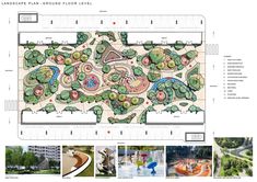 an architectural rendering of a landscape plan for a water park in the united states, with images and text describing it