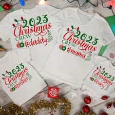 Almost Infant, Kids & Adult Sizes Availble. Red Or Green Shirts Extra,, Comes On A 100% Gildan Cotton Tee In White, Black Or Gray. Cute Shirt To Add To Your T-Shirt Collection. Message Me For "Gray" Tee. Thank You! Kid Christmas Shirts, Cousin Christmas Shirts Kids, Affordable Customizable Christmas T-shirt, Cheap Christmas Family T-shirt, Christmas Custom Print Short Sleeve T-shirt, Family Matching Christmas T-shirt With Graphic Print, Orange Tees, Christmas Carnival, Grandmas Christmas