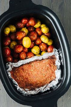 the food in the crock pot is ready to be eaten