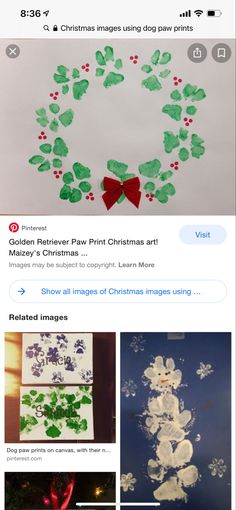 an instagram page for christmas crafts with pictures of snowflakes and holly wreaths