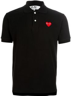 Comme Des Garçons Play - polo shirt 1 Black Polos, Play Logo, Play Heart, Heart Patches, Comme Des Garcons Play, Comme Des Garcons, Patch Logo, Black Shirt, Polo Ralph Lauren