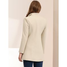 An elegant overcoat covered in a turn-down collar and full placket offers a charming look for day or night. Solid color and a turn-down collar bring casual elegance to a long-sleeved winter coat. Suitable for Casual, Business, Work, Dating, Weekend, Party, and Daily Wear. This classic winter mid-long overcoat is stylish and comfortable to wear, which is an essential overcoat for every modern woman and girl. Perfectly pair it with pants for a warm and business casual look, and style it with a lon Elegant Plain Outerwear For Fall, Elegant Long Sleeve Plain Outerwear, Stand Collar Outerwear For Office, Fitted Outerwear With Lapel Collar In Solid Color, Fitted Solid Color Outerwear With Lapel Collar, Collared Pea Coat With Buttons For Office, Elegant Fitted Plain Outerwear, Beige Plain Outerwear For Work, Tailored Single-breasted Collared Outerwear