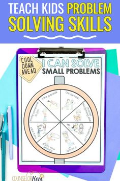 a clipboard with the words teach kids problem solver