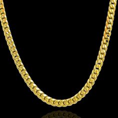 Yellow Gold Cuban Link Chain Cuban link Chains (also known as Miami Cuban links) are an evolution of the hip-hop jewelry movement that began in the late 70's to mid-80's. In fact, many still consider Cuban link necklaces as a component of hip-hop fashion. Details  - 6.5 Millimeter - 14K 575 Solid Real Gold (Not Plated) - Box lock with double clip lock in for extra security please see photo for details. Weight break down in every length. 16 inch  approx 21 grams solid gold 18 inch  approx 23.5 gr Gold Link Jewelry For Streetwear, Gold Chain Link Necklace For Streetwear, Gold Chain Necklace For Streetwear, Gold Figaro Chain Necklace For Streetwear, Hip Hop Mode, Gold Cuban Link Chain, Cuban Link Necklace, 21 Grams, Miami Cuban Link