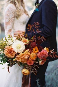 a bride and groom standing next to each other in front of an instagram page