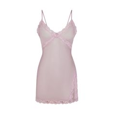 SKIMS ROMANCE LACE SLIP DRESS | IRIS MICA Diy Night Dress, Babydoll Dress Nightwear, Corset Slip Dress, White Lace Slip Dress, Better Everyday, Coquette Outfits, Pink Slip Dress, Dream Night, Night Gowns