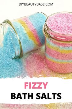 Diy Fizzy Bath Boms For Kids, Diy All Natural Bath Boms, Bath Diy Recipes Relaxing, Bath Jellies Diy, Diy Bath Fizz, Fizzing Bath Salts, Bath Bomb For Kids Diy, Make Your Own Bath Salts Bar, Easy Bath Salts Recipe