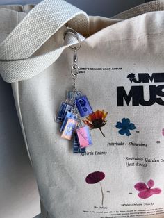 a bag with some tags attached to it