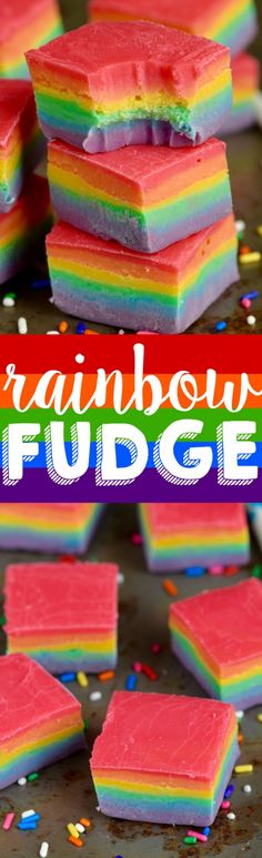 rainbow fudge is an easy and delicious dessert that's ready to be eaten