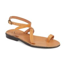 Mara | Tan Leather Thin Ankle Strap Sandal Jesus Sandals, Handmade Leather Sandals, Ankle Strap Sandals Flat, Toe Loop Sandals, Black Gladiator Sandals, Leather Sandals Handmade, Leather Gladiator Sandals, Closed Toe Sandals, Vegan Leather Bag